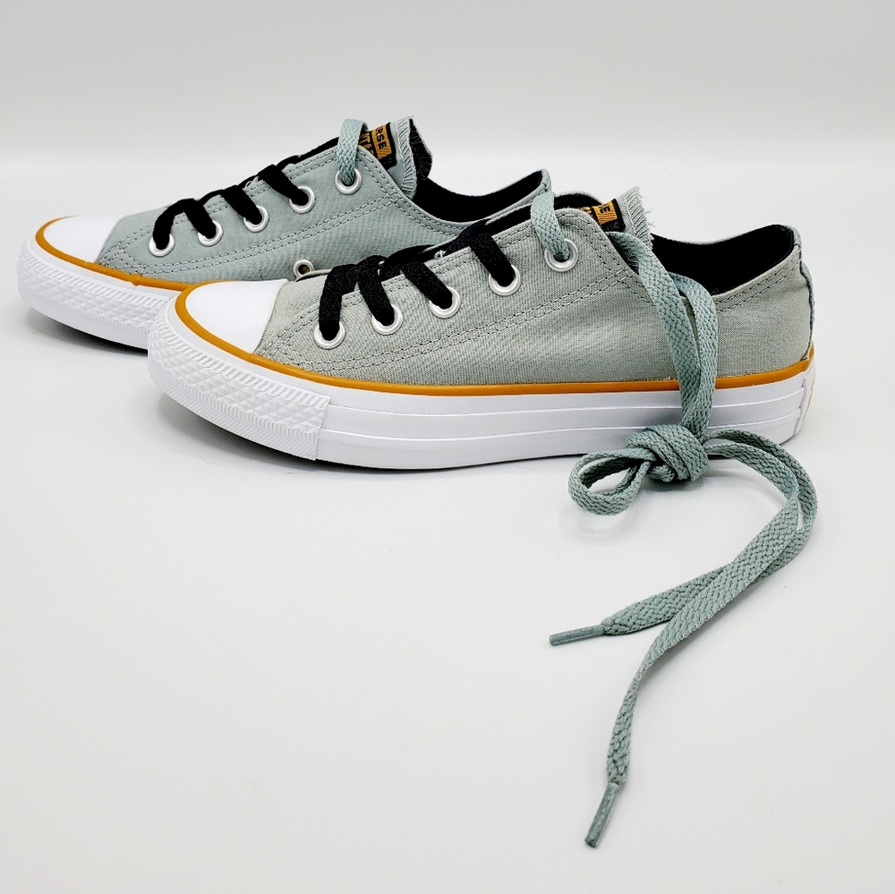 Converse All Star Low Top Gray, Gold & White Sneakers